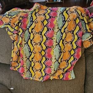 ODDY Multicolor Snake Print Blouse